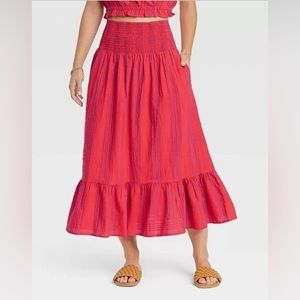 Women’s Smocked Waist MIDI Skirt